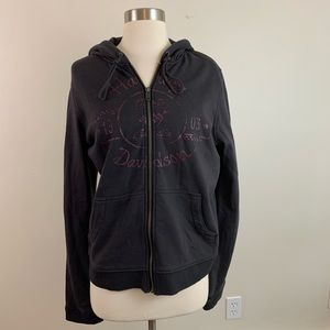 Harley Davidson purple zip up hoodie